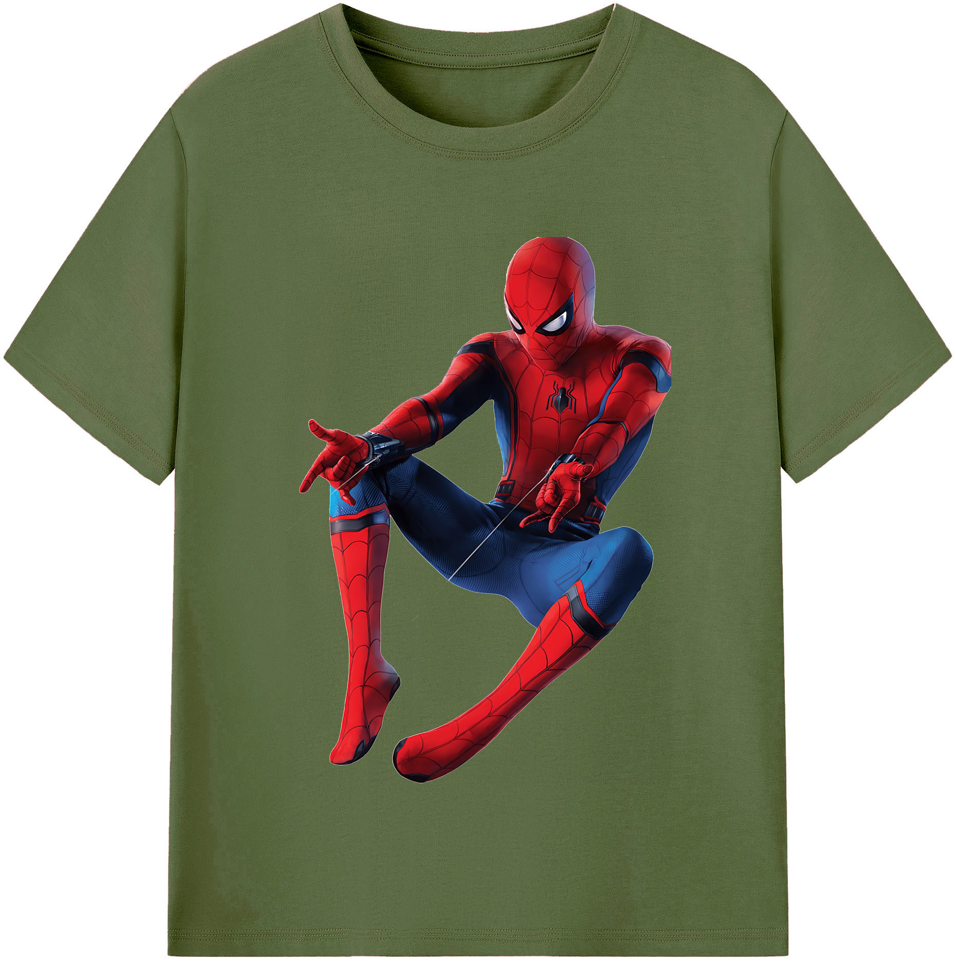 （画像用） Spider Man スパイダーマン 綿100％半袖Tシャツ（フロントプリント）